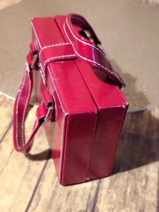 Vintage Red Women's Structured Top-Handle Bag - Picture 4 of 7